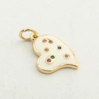 Cubic Zirconia Micro Pave Brass Pendant, Heart, high quality gold color plated, DIY & micro pave cubic zirconia, nickel, lead & cadmium free, 20x14x2mm, Hole:Approx 0.3mm, Approx 30PCs/Lot, Sold By Lot