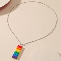 Pullover Kette Halskette, Acryl, Modeschmuck & für Frau, regenbogenfarben, 52mm, Länge ca. 23.6 ZollInch, verkauft von PC