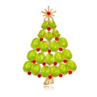Zinc Alloy Brooches with Acrylic Christmas Tree fashion jewelry & for woman & with rhinestone nickel lead & cadmium free Sold By PC