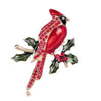 Tibetan Style Brooches, Bird, for woman & enamel & with rhinestone, nickel, lead & cadmium free, 49x63mm, Sold By PC