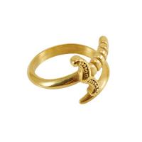 Rozsdamentes acél Finger Ring, 304 rozsdamentes acél, 18K aranyozott, divat ékszerek & különböző méretű a választás & a nő, aranysárga, Által értékesített PC