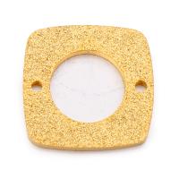 Stainless Steel Connector 304 Stainless Steel Square Vacuum Ion Plating DIY & hollow & frosted golden 14mm Sold By PC