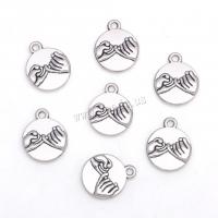 Zinc Alloy Flat Round Pendants antique silver color plated fashion jewelry & DIY nickel lead & cadmium free Sold By PC