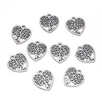 Tibetan Style Heart Pendants, antique silver color plated, fashion jewelry & DIY, nickel, lead & cadmium free, 17x18.50x1.60mm, Sold By PC