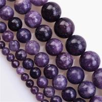 Gemstone Jewelry Beads, Natural Lepidolite, fashion jewelry & DIY & different size for choice, purple, nickel, lead & cadmium free, Sold Per Approx 38 cm Strand