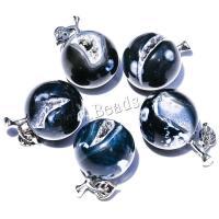 Fashion Decoration, Agate, with Iron, Fruit, durable, black, 20mm, Sold By PC