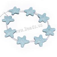 Natural Lava Beads, Starfish, DIY, blue, about:38-42mm, 8PCs/Strand, Sold By Strand