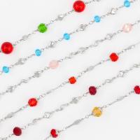 Stainless Steel Jewelry Necklace 304 Stainless Steel with Lampwork plated fashion jewelry Length 60 cm Sold By PC