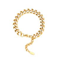 Acier titane bracelet, avec 2inch chaînes de rallonge, Plaqué d'or, bijoux de mode & pour femme & autocollant époxyde, plus de couleurs à choisir, 10mm, Longueur:Environ 7 pouce, Vendu par PC