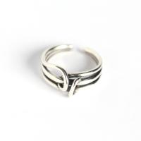 925 prata esterlina Cuff Ring Finger, Vintage & ajustável & para mulher, Buraco:Aprox 5mm, tamanho:6, vendido por PC