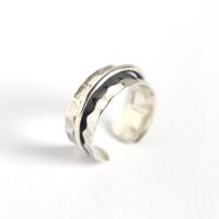 925 Sterling Silver Cuff Finger Ring, reguliuojamas & moters, 8.50mm, Pardavė PC