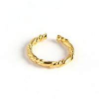 925 prata esterlina Cuff Ring Finger, banhado, ajustável & para mulher, Mais cores pare escolha, 3mm, tamanho:6, vendido por PC
