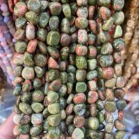 Natural Unakite Beads, Nuggets, polished, DIY, mixed colors, 8x10mm, Approx 40PCs/Strand, Sold By Strand