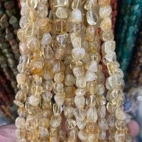 Perles Citrine naturelles, perles de citrine, pepite, poli, DIY, Jaune, 8x10mm, Environ 40PC/brin, Vendu par brin