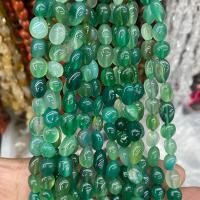 Natural Green Agate Beads, Nuggets, polished, DIY, green, 8x10mm, Approx 40PCs/Strand, Sold By Strand