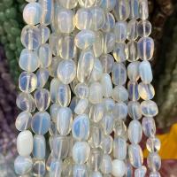 Koraliki z kameniem szlachetnym, Opal, Bryłki, obyty, DIY, biały, 8x10mm, sprzedawane na około 40 cm Strand