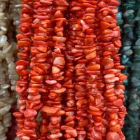 Abalorios de Coral, Pepitas, pulido, Bricolaje, naranja rojizo, 5x8mm, Vendido para aproximado 80 cm Sarta