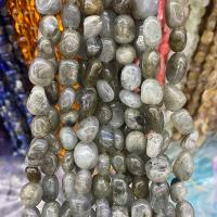 Labradorit Perlen, Klumpen, poliert, DIY, grau, 8x10mm, verkauft per ca. 40 cm Strang
