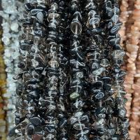 Grânulos de quartzo Smoky natural, quartzo esfumacado, Pepitas, polido, DIY, preto, 5x8mm, vendido para Aprox 80 cm Strand