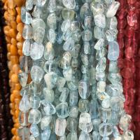 Perles bijoux en pierres gemmes, aigue-marine, pepite, poli, DIY, bleu de mer, 5-9mm, Vendu par Environ 38-40 cm brin