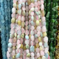 Grânulos de gemstone jóias, Morganita, Pepitas, polido, DIY, cores misturadas, 5-9mm, vendido para Aprox 38-40 cm Strand