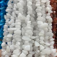 Jade Perlen, weiße Jade, Klumpen, poliert, DIY, weiß, 5x8mm, verkauft per ca. 80 cm Strang