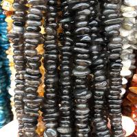 Natural Black Agaat kralen, Zwarte Agaat, Nuggets, gepolijst, DIY, zwart, 8x10mm, Per verkocht Ca 40 cm Strand