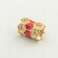 Cubic Zirconia Micro Pave Brass Beads, high quality gold color plated, DIY & micro pave cubic zirconia, nickel, lead & cadmium free, 7x11x7mm, Hole:Approx 0.3mm, Approx 30PCs/Lot, Sold By Lot