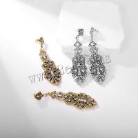 Zinc Alloy Drop Earrings fashion jewelry & for woman & with rhinestone nickel lead & cadmium free Sold By Pair