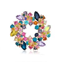 Zinc Alloy Brože, Zinek, módní šperky & pro ženy & s drahokamu, více barev na výběr, nikl, olovo a kadmium zdarma, 46x46mm, Prodáno By PC