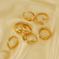 Rozsdamentes acél Finger Ring, 304 rozsdamentes acél, 18K aranyozott, divat ékszerek & különböző stílusokat a választás & a nő, aranysárga, Által értékesített PC