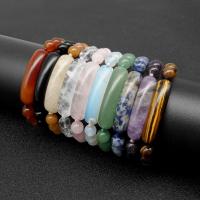 Bracelets quartz, Cristal naturel, bijoux de mode & différents matériaux pour le choix & unisexe & réglable, plus de couleurs à choisir, Adjustable made of 18 8mm natural stone beads, Vendu par 18 cm brin