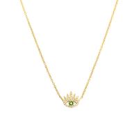 925 Sterling Silver Necklace, with 2inch extender chain, Evil Eye, plated, cross chain & for woman & with rhinestone & hollow, more colors for choice, 13.20mm, Length:Approx 15.7 Inch, Sold By PC
