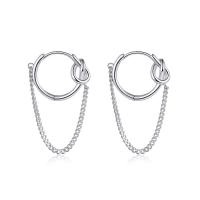 Messing Huggie Hoop Drop Earring, geplatineerd, mode sieraden & voor vrouw & hol, 33mm, Verkocht door pair