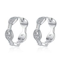 Brass Huggie Hoop Earring platinum plated fashion jewelry & for woman & hollow Sold By Pair