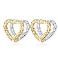 Brass Lever Back Earring Heart plated fashion jewelry & for woman & hollow 12mm Sold By Pair