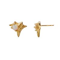 925 Sterling Silver Stud Earring with Opal plated fashion jewelry & for woman Sold By Pair