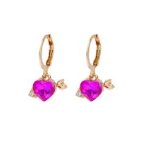 Zinc Alloy Drop Earrings with acrylic rhinestone gold color plated fashion jewelry & for woman & with rhinestone nickel lead & cadmium free Sold By Pair