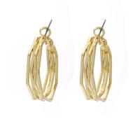 Eisen Ohrring, goldfarben plattiert, Modeschmuck & für Frau, frei von Nickel, Blei & Kadmium, 30mm, verkauft von Paar