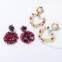 Oorbel sieraden, Seedbead, met Kristal, mode sieraden & verschillende stijlen voor de keuze & voor vrouw, nikkel, lood en cadmium vrij, Verkocht door pair