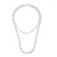 Collar Multi de la capa, Perlas de vidrio, Doble capa & Joyería & para mujer, Blanco, longitud:aproximado 76 cm, aproximado 52 cm, Vendido por UD