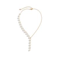 Collar de Aleación de Zinc, con Perlas plásticas, con 7cm extender cadena, chapado en color dorado, Joyería & para mujer, libre de níquel, plomo & cadmio, longitud aproximado 45 cm, Vendido por UD