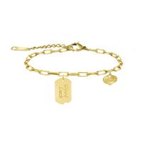 Brass Bracelet & Bangle, with 1.57inch extender chain, gold color plated, fashion jewelry & for woman, nickel, lead & cadmium free, Length:Approx 5.9 Inch, Sold By PC