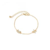 Zinc Alloy Bracelet with 2.36inch extender chain gold color plated fashion jewelry & for woman & with rhinestone nickel lead & cadmium free Length Approx 6.69 Inch Sold By PC