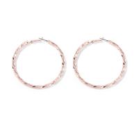 Iron Earring rose gold color plated fashion jewelry & for woman nickel lead & cadmium free 60mm Sold By Pair