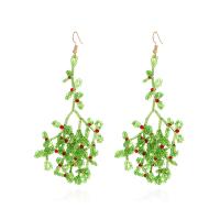 Zinc Alloy Drop Earrings with Seedbead handmade fashion jewelry & for woman two different colored Sold By Pair