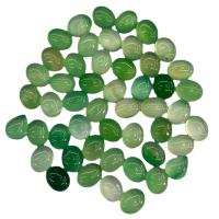 Perle agate verte naturelle, ovale, poli, DIY, vert, 8x10mm, Vendu par PC
