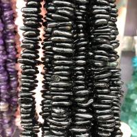 Perles bijoux en pierres gemmes, Schorl, pepite, poli, DIY, noire, 8x10mm, Vendu par Environ 40 cm brin