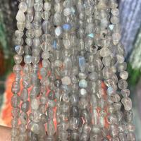Labradorit Perlen, Klumpen, poliert, DIY, grau, 3x5mm, verkauft per ca. 40 cm Strang