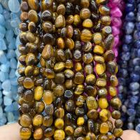 Tigerauge Perlen, Klumpen, poliert, DIY, gemischte Farben, 5x9mm, verkauft per ca. 40 cm Strang